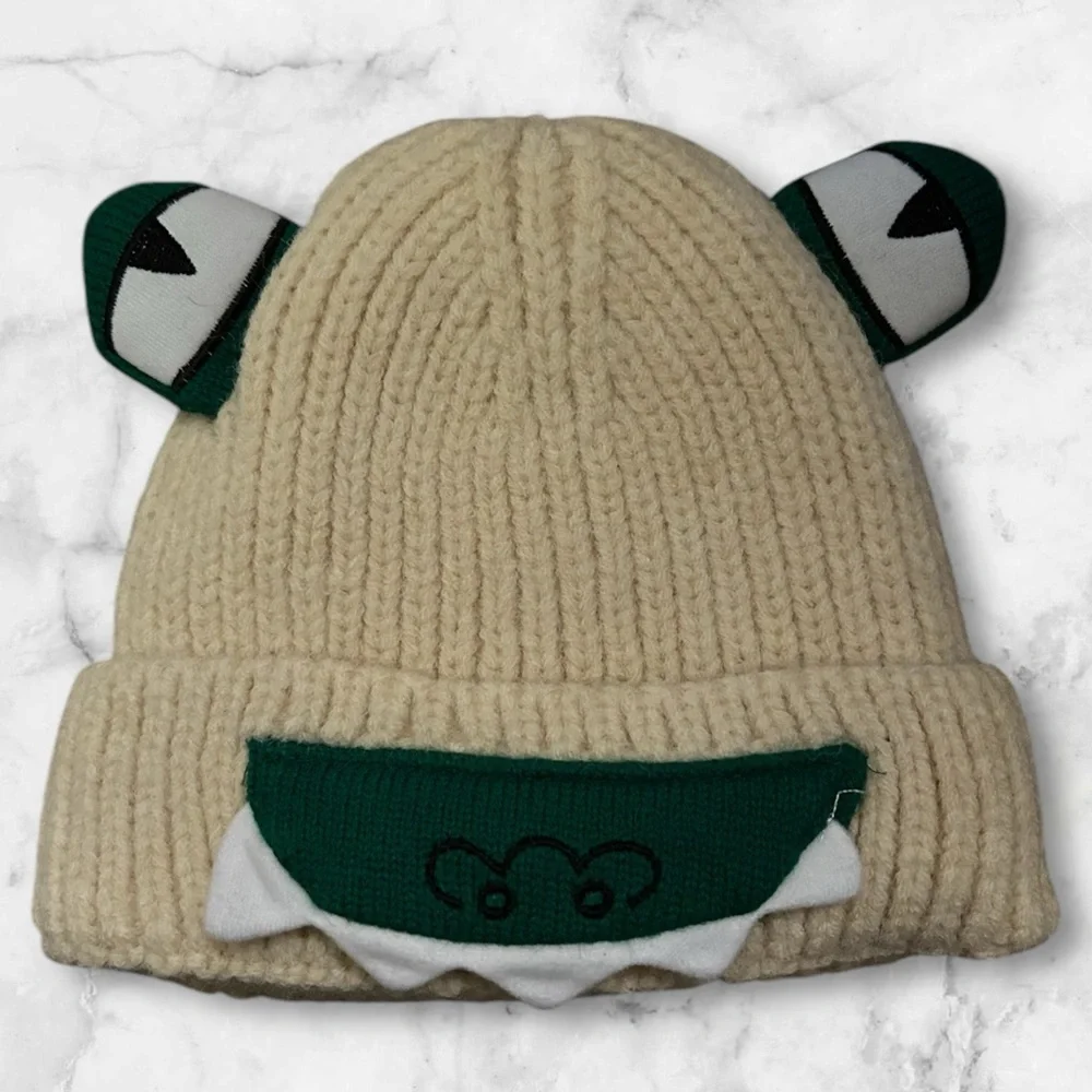 Rumi Life cream color cartoon  frog kids thick hat NWT 009